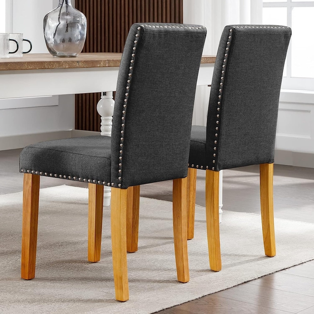 Mixoy Dining Chair Upholstered Dining Chairs with Nailed Trim Backrest Suitable for Dining Table  Kitchen Chair for Home