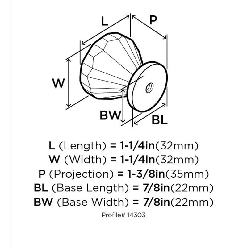 1-14 IN KNOB CLEAR/ORB