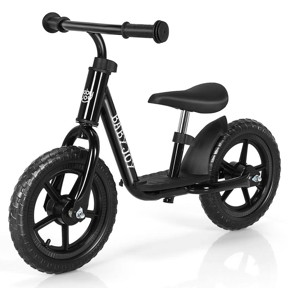 Costway 11 in. Kids Balance Bike with Footrest No Pedal Toddler Training Bike Black BC10042DK