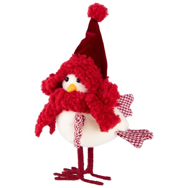 Bird with Scarf Winter Hat Christmas Standing Figure 8.5 Red White