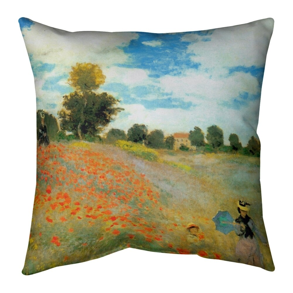 Poppy Field Near Argenteuil Indoor/Outdoor Pillow