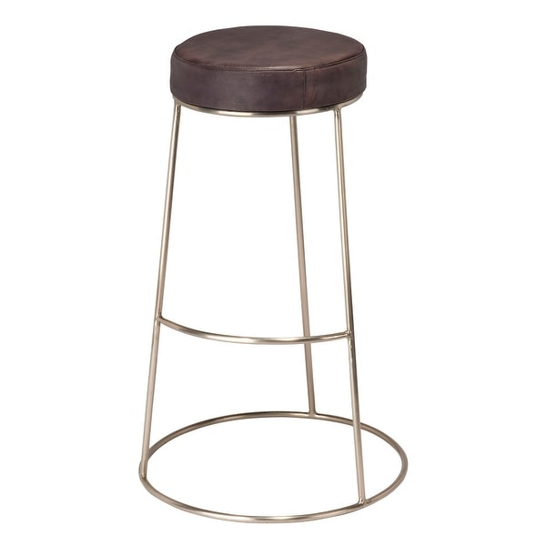 Yuk 30 Inch Metal Barstool， Golden Tri-Legged Base， Padded Seat - 30 H x 18.5 W x 18.5 L Inches