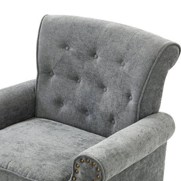 Indiges Transitional Comfy Nailhead Accent Arm Chair with Tufted Back by HULALA HOME