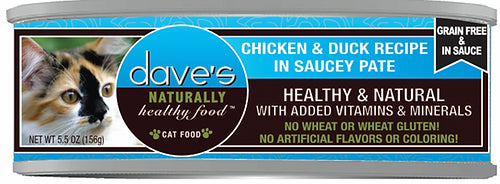 Dave Naturally Healthy Chicken and Duck Pate Recipe Grain Free Wet Cat