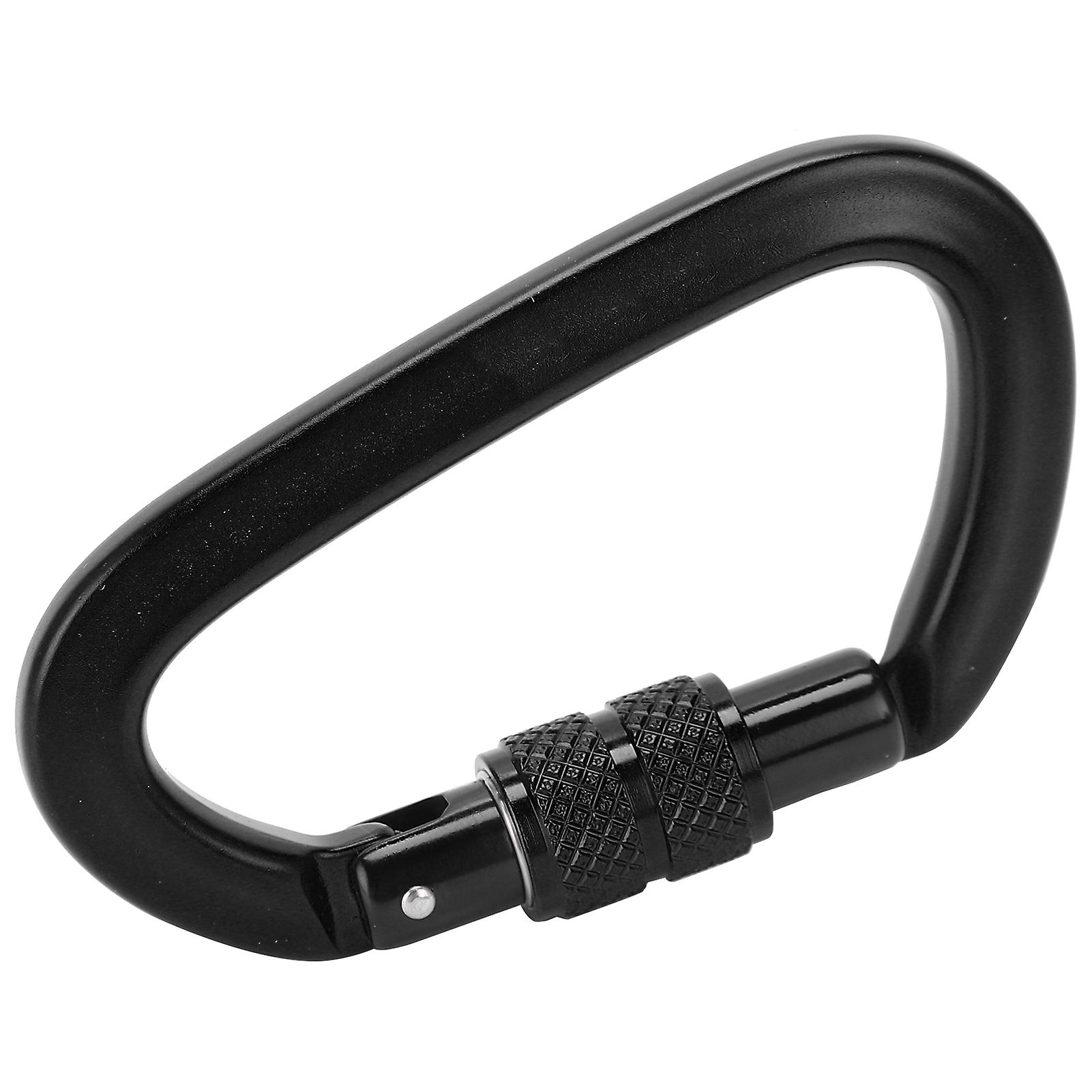 16kn Aluminum Alloy Screwgate Locking Carabiner Dring Clip Hook For Climbing Hiking(no. 9 Screwgate Locking Carabiner Black )