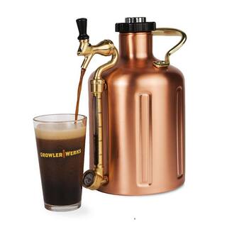 GrowlerWerks uKeg 128 oz. Copper PlatedStainless Steel Carbonated Growler GWA1002-CU-NB-00