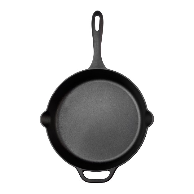 Cast Iron Skillet With Double Loop Handles Black