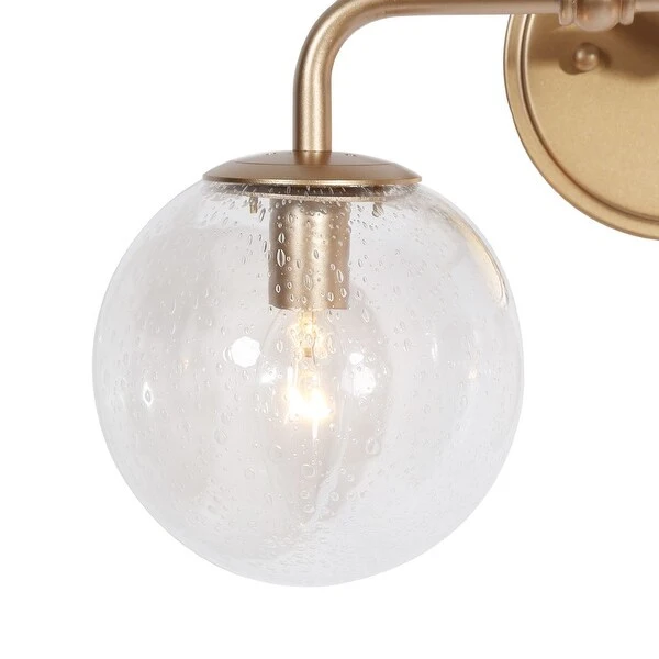 Koini Modern Glam Gold Bathroom Vanity Lights Seeded Glass Globe Wall Sconces