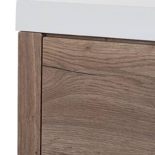 Home Decorators Collection Radien 48.5 in. W x 18.75 in. D x 34.14 in. H Bath Vanity in Halifax Oak with White Cultured Marble Top RN48P2-HO