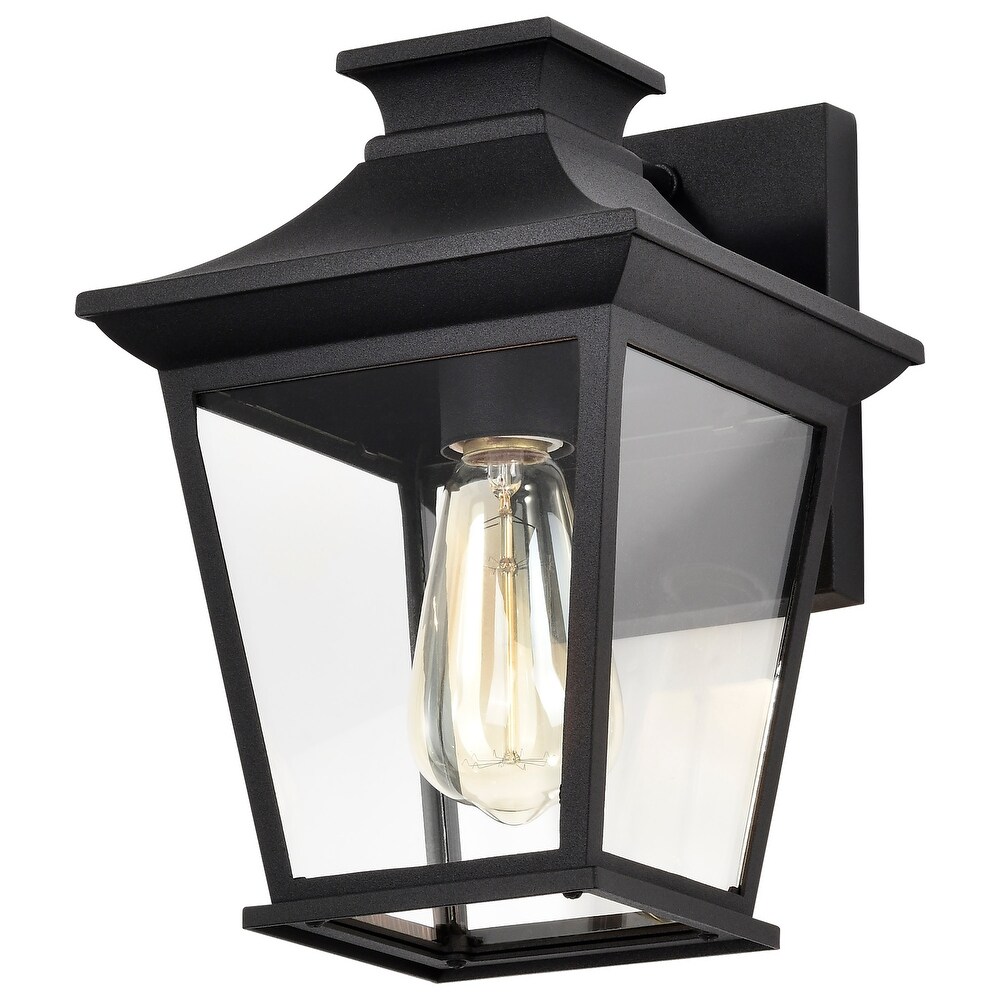 Jasper Outdoor Small Wall Light Matte Black Finish Clear Glass