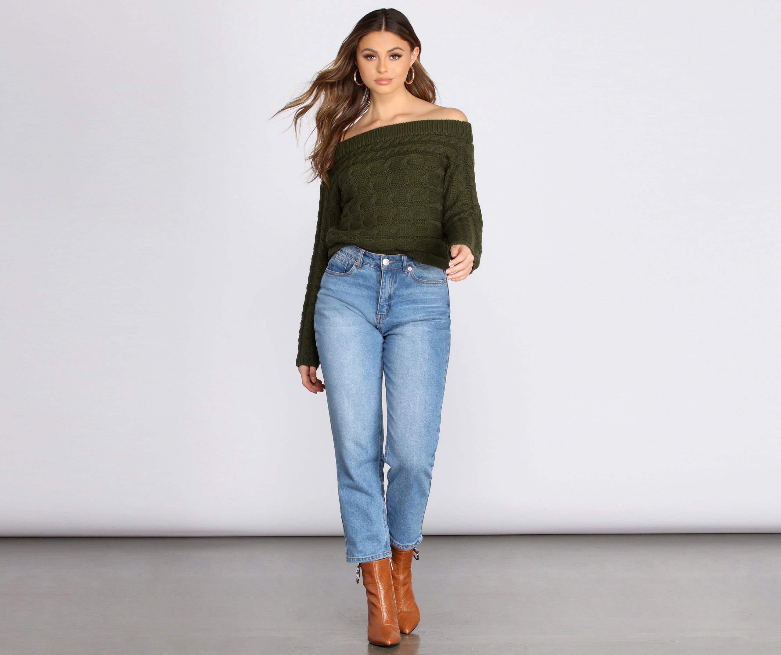 Knits A Look Off Shoulder Sweater