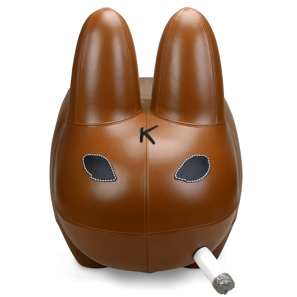 Kidrobot Art Giant Leather Smorkin' Labbit Stool by Frank Kozik - Brown Edition (PRE-ORDER)