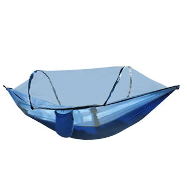 Outdoor camping anti rollover nylon hammock with mosquito net Single double automatic quick opening mosquito net hammock