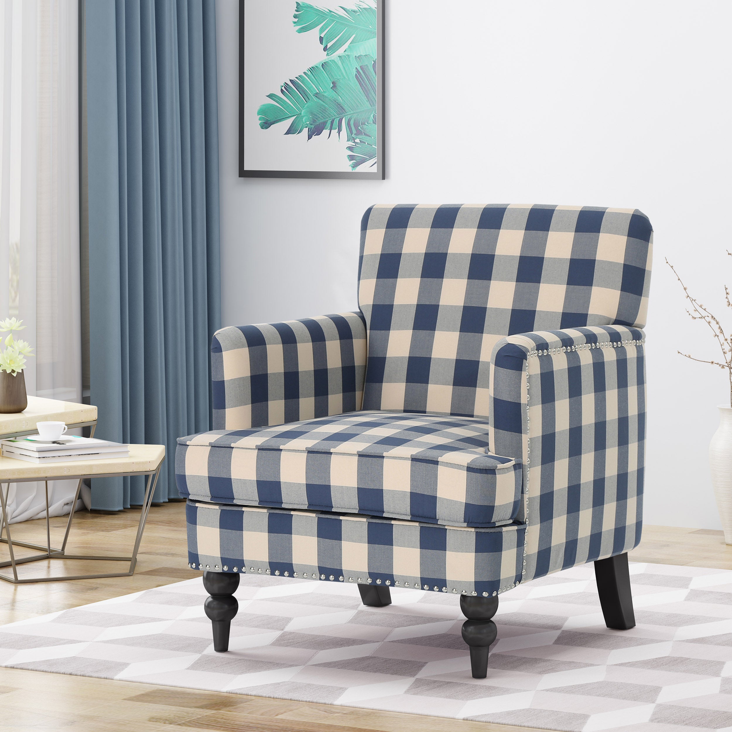 Eve Tufted Fabric Club Chair