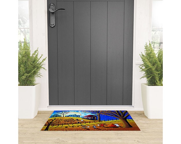 Renie Britenbucher Halloween Looped Vinyl Welcome Mat Society6