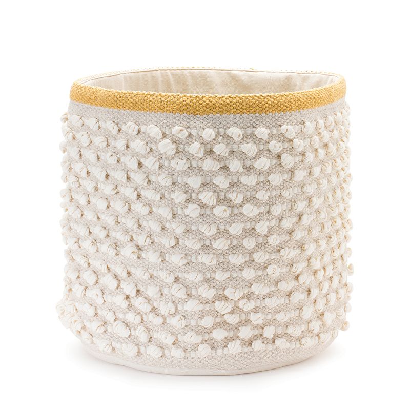 White Woven Cotton Basket (Set Of 2)