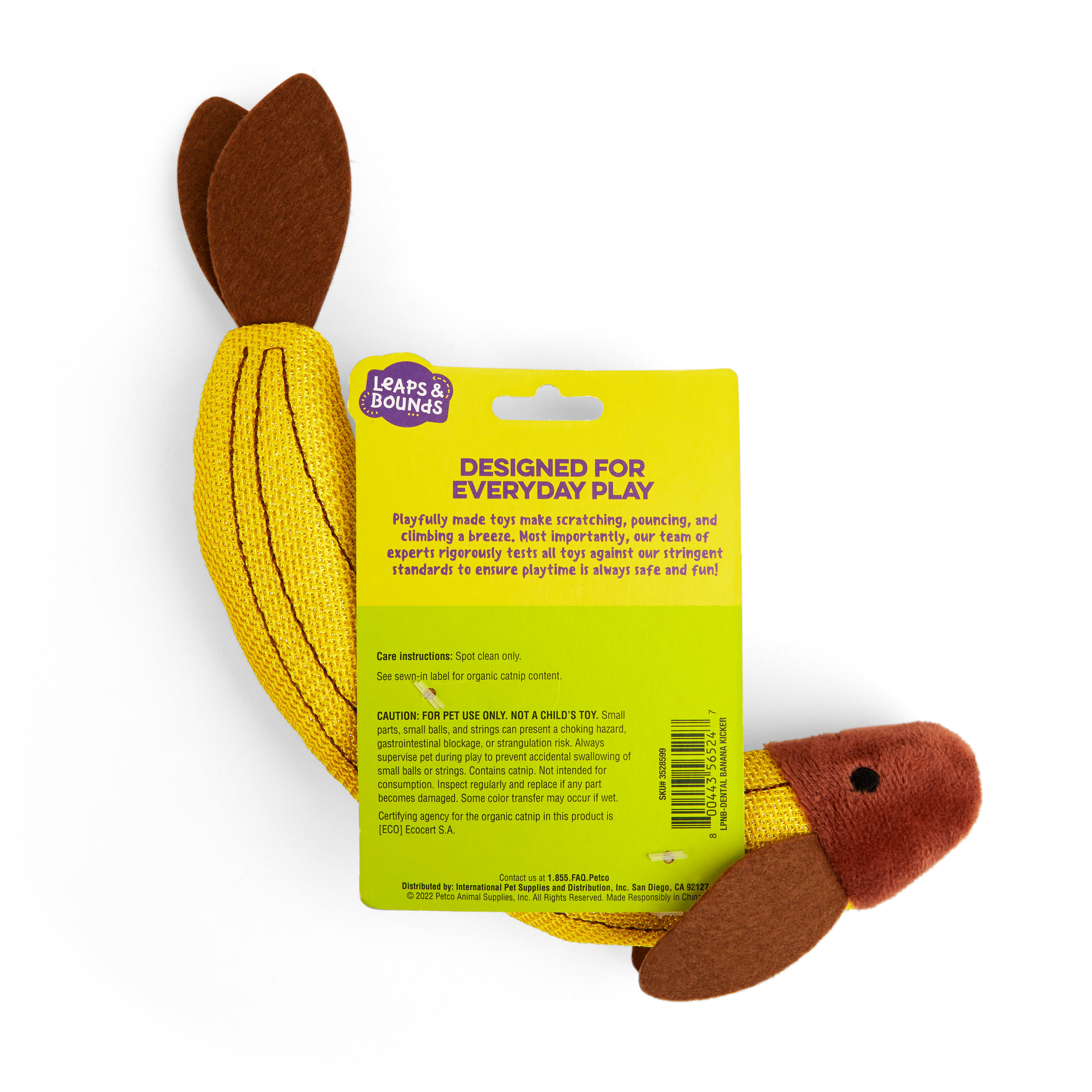 Leaps  Bounds Dental Banana Kicker Cat Toy