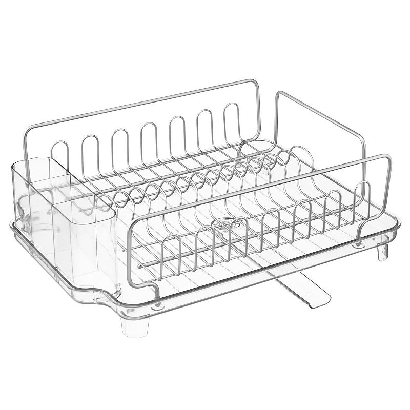 mDesign Large Kitchen Dish Drying Rack / Drainboard， Swivel Spout