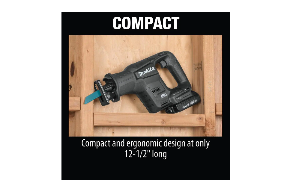 Makita XRJ07R1B 18-Volt LXT Sub-Compact Lithium-Ion Brushless Cordless Recipro Saw Kit (2.0 Ah)