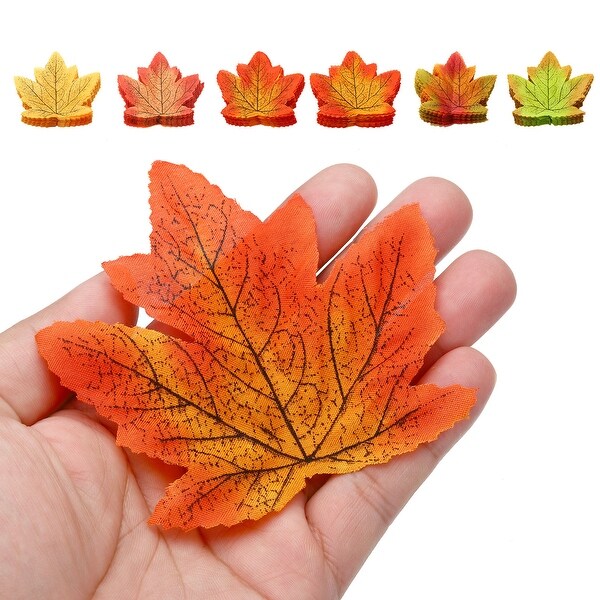 Fake Fall Leaves，300 Pack Artificial Maple Leaves，Style 8