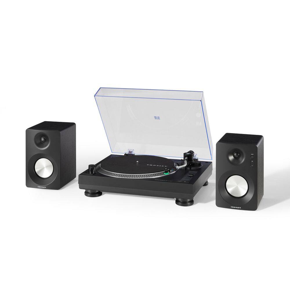 Crosley Turntable and Speaker Kit in Black KT100BT-BK