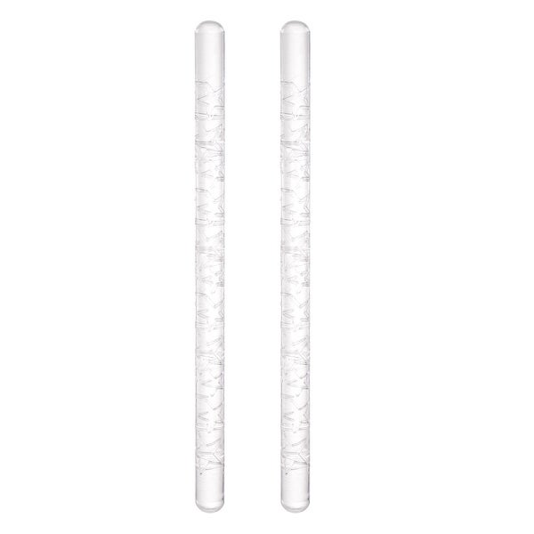 2pcs Acrylic Embossed Rolling Pin 16cm x 1cm Star Pattern - Transparent