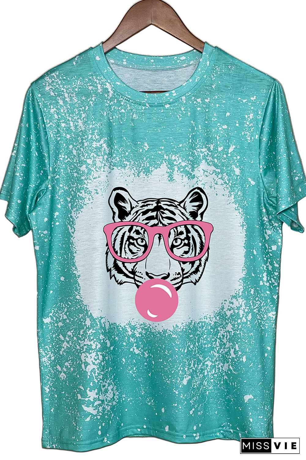 tiger with glasses bubble gum Graphic Tee Wholesale