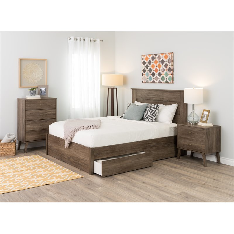 Home Square 3-Piece Set with Tall 6-Drawer Chest Double Dresser & 4-Drawer Chest