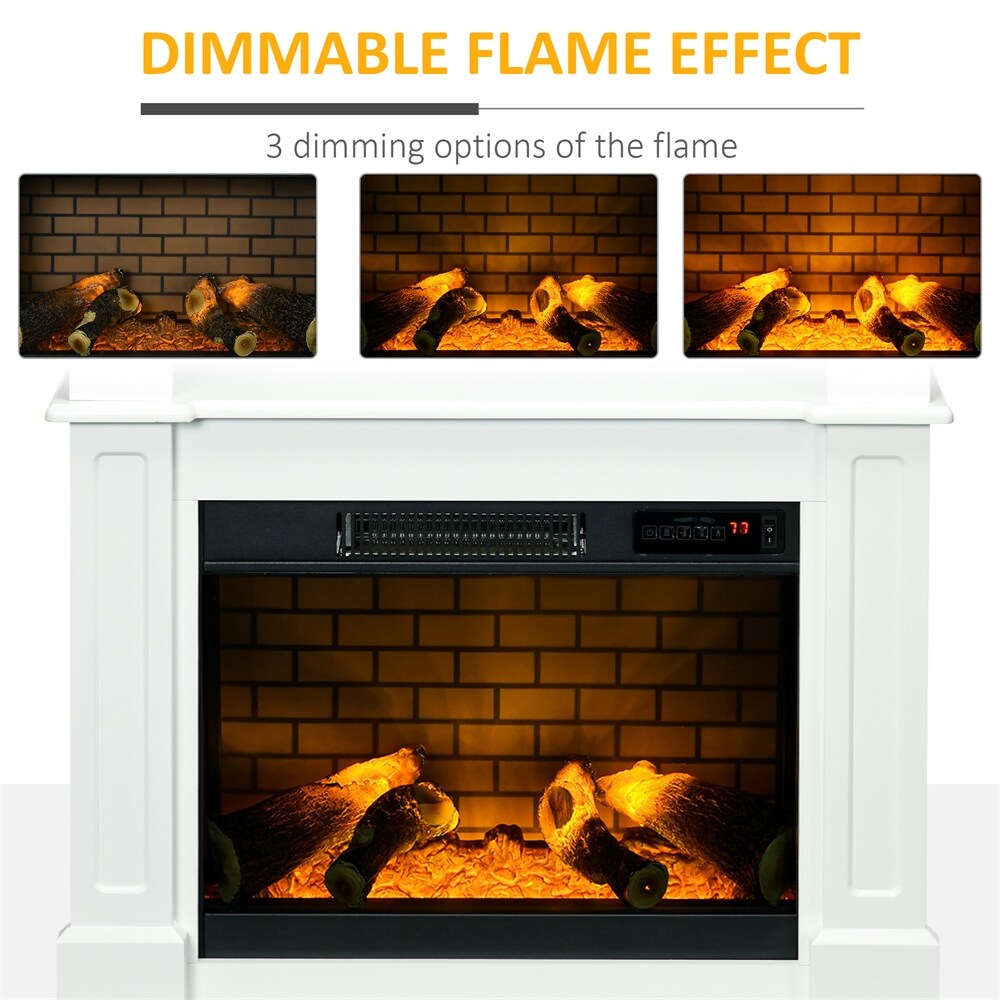 Electric Fireplace with Mantel  Freestanding Heater with LED Log Flame