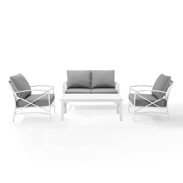 Kaplan 4pc Outdoor Seating Set White Crosley