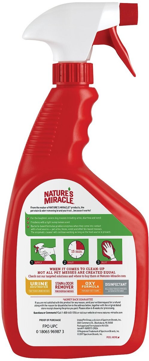 Nature's Miracle Advanced Dog Enzymatic Stain Remover and Odor Eliminator Refill， Sunny Lemon