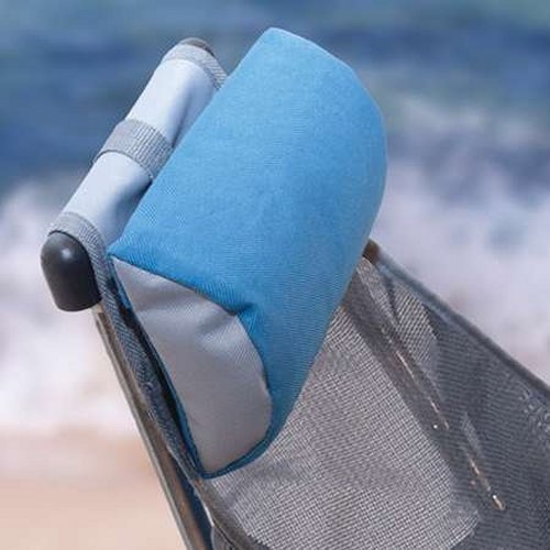 2) Kelsyus Mesh Folding Backpack Beach Chair w/ Headrest - Blue and Gray | 80403