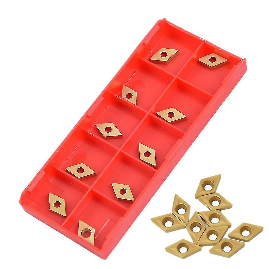 10pcs Dcmt070204 Ybc251 Blades Gold Carbide Inserts Cnc Lathe Cutter For Lathe Turning Tool Boring