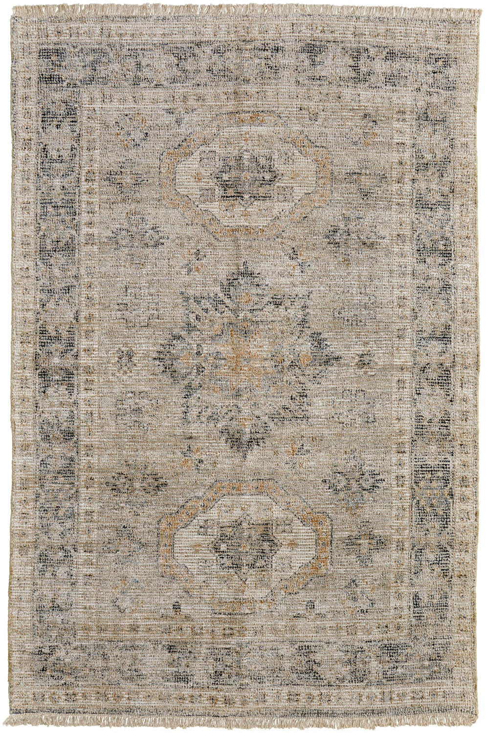 Ramey Hand Woven Tan and Gray Rug by BD Fine