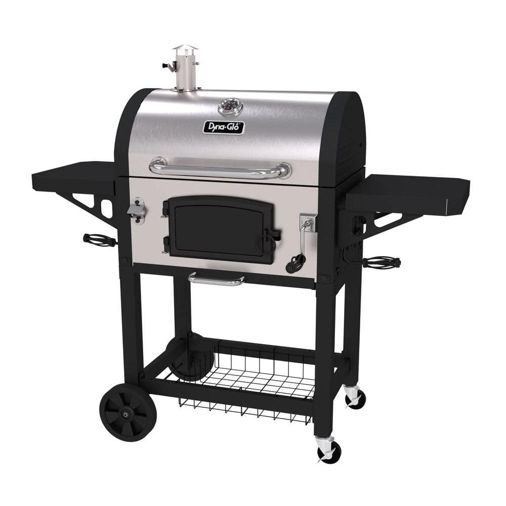 DynaGlo HeavyDuty Large Charcoal Grill in Black and Stainless Steel