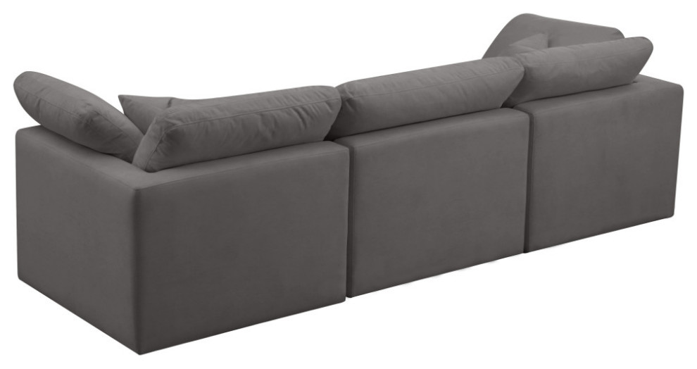 Plush Velvet / Down Standard Comfort Modular Sofa   Transitional   Sofas   by Meridian Furniture  Houzz