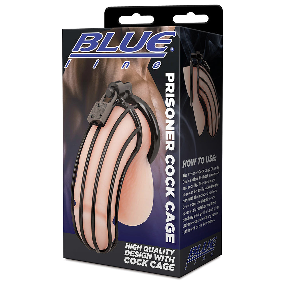 Blue Line Prisoner Cock Cage in Black