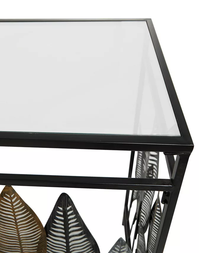 Rosemary Lane Metal Contemporary Console Table with Mirrored Glass Top 44 x 16 x 30