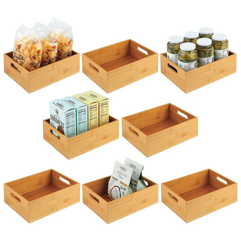 mDesign Formbu 12 x 9 x 4 Organizer Storage Bin with Handles for Kitchen - 8 Pack