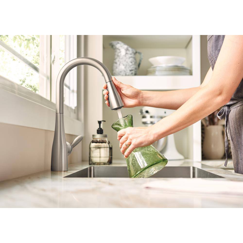 MOEN Arbor Single-Handle Pull-Down Sprayer Kitchen Faucet with Power Boost in Spot Resist Stainless 7594SRS