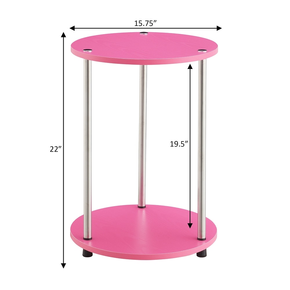 Convenience Concepts Designs2Go No Tools 2 Tier Round End Table