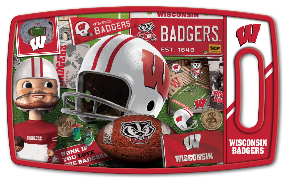 Wisconsin Badgers Retro Series Cutting Board   Traditional   Cutting Boards   by StadiumView Products  Houzz