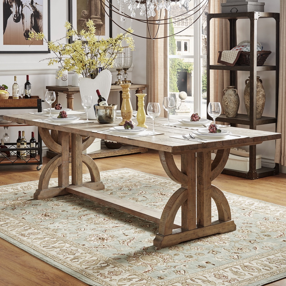 Paloma Reclaimed Wood Rectangular Trestle Table by iNSPIRE Q Artisan   Brown