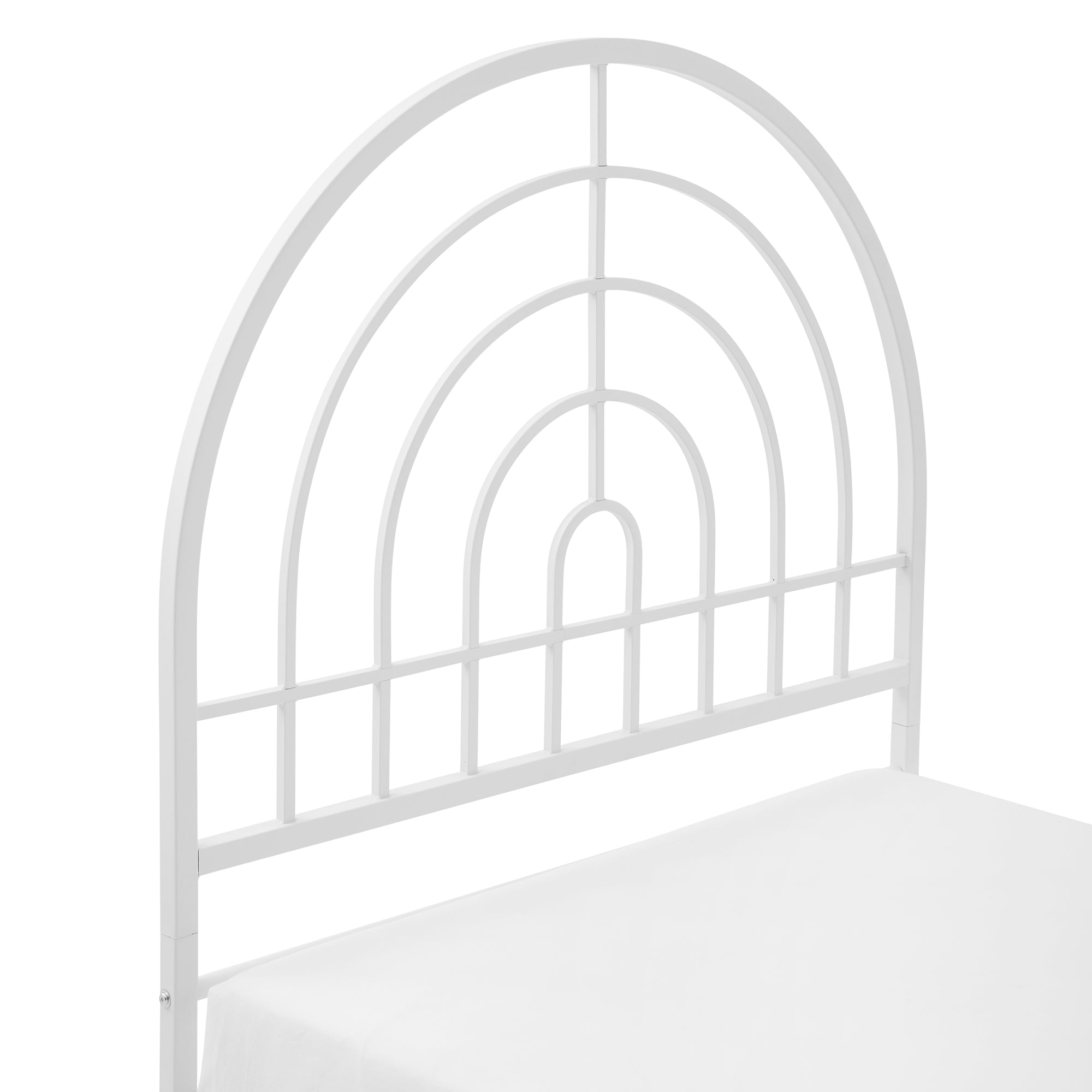 Manor Park Contemporary Metal Arch Twin Bed, White