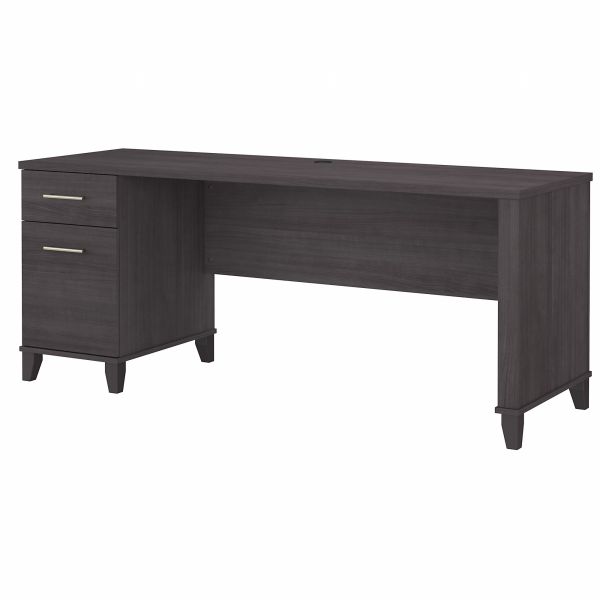 Bush Furniture Somerset 72W Office Desk with Drawers in Storm Gray