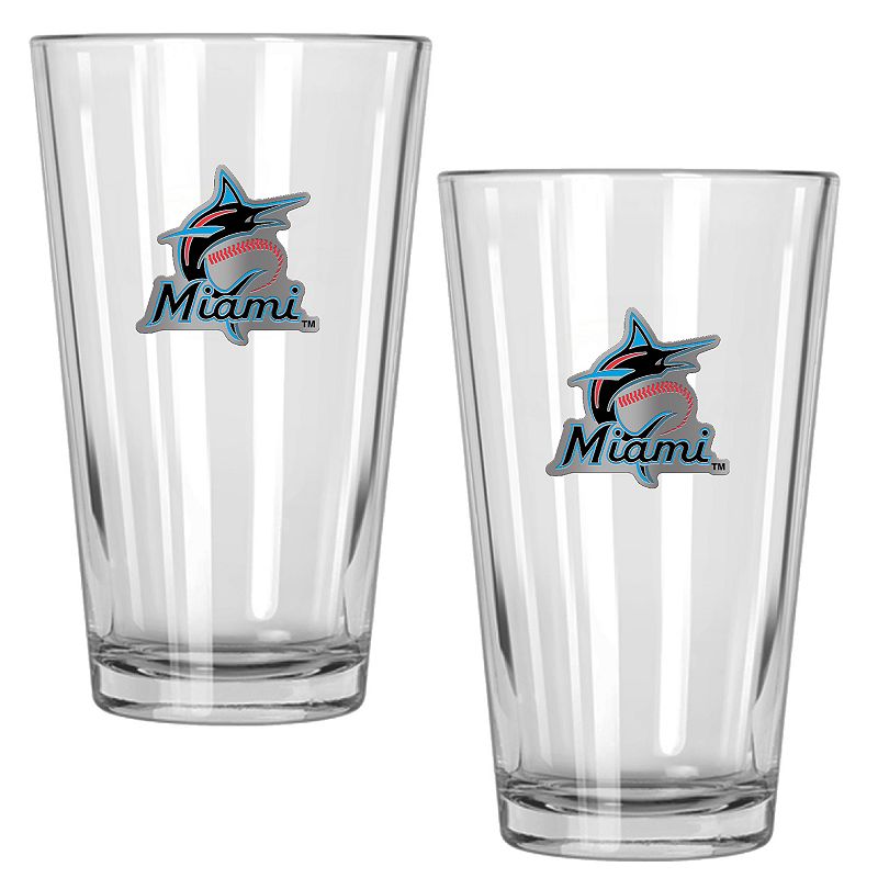 Miami Marlins 2-Piece Pint Glass Set