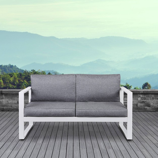 Baltic Patio Loveseat White Real Flame