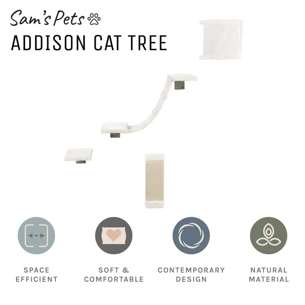 Sam's Pets Addison Wall Climber Cat Tree SP-CT1304WH