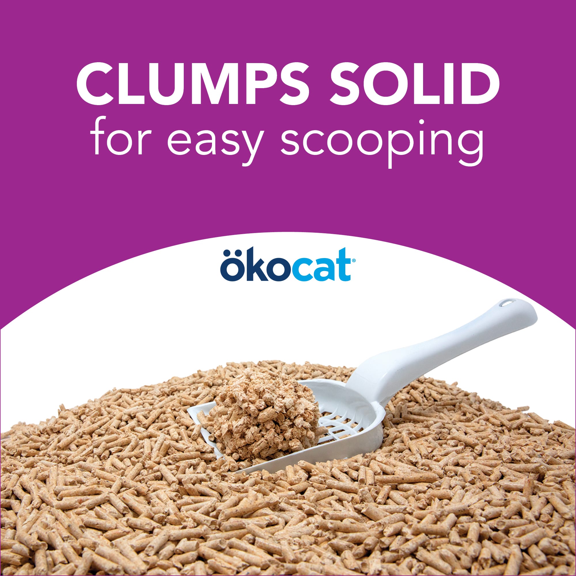 Okocat Less Mess Clumping Low Tracking Mini Pellets Wood Cat Litter， 22.2 lbs.