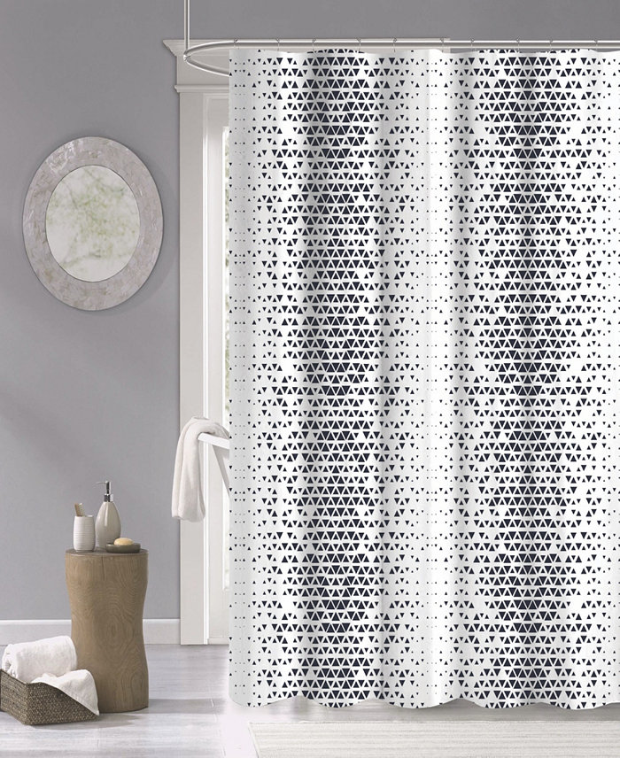 Dainty Home Optic 100% Cotton Shower Curtain 72 x 70